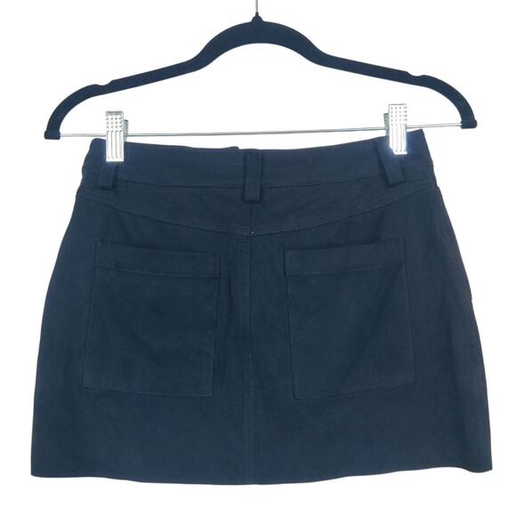 Club Exx Faux Suede Stretch Cut Off Lace Up Mini Skirt XS Rave Gothic Festival - Picture 2 of 10